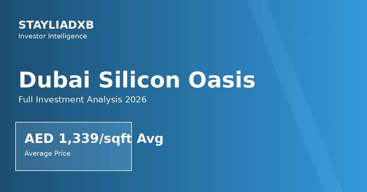 Dubai Silicon Oasis Is Yielding 7–9% While Everyone Ignores It. Here's the Full Breakdown.